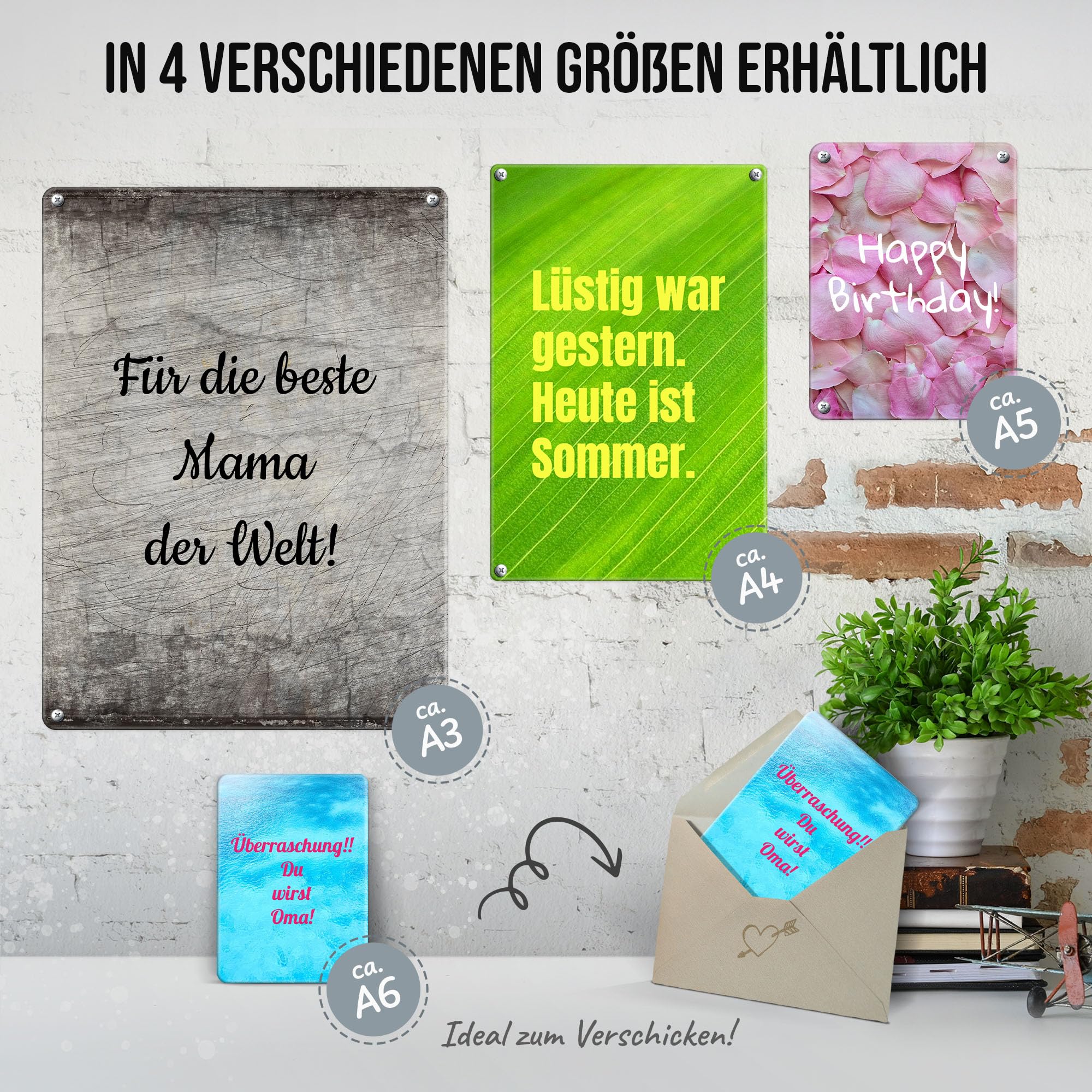 PR Print Royal Personalisiertes Gartenschild Aus Alu – 21x15 Cm, Wetterfest, Mit Name & Datum