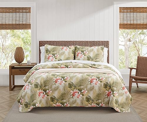 Miniatura 2 de Tommy Bahama Topical Orchid Collection - Juego de edredón de 100 % algodón, reversible, ideal para todas las estaciones, prelavado para mayor