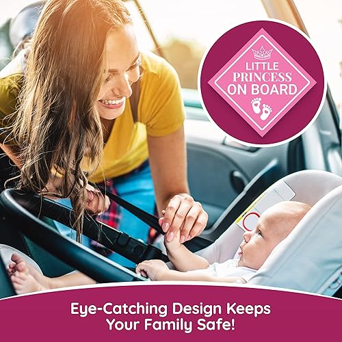 Miniatura 3 de Pegatina de princesa a bordo súper linda y elegante de 4.5 pulgadas, 1 paquete. Adhesivo de precaución para parachoques de coche de recién nacido.