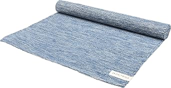 Jade Yoga Organic Cotton Hand Loomed Yoga Mat 72" Indigo