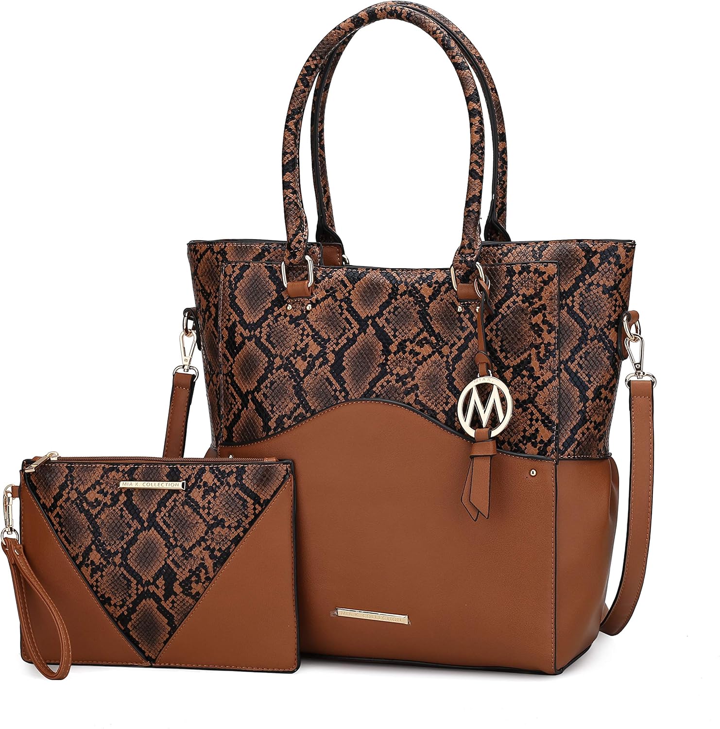 MKF Collection Women Shoulder Bag & Wristlet Coin Pouch Purse, vegan leather Handbag Top Handle Tote Bag by Mia K