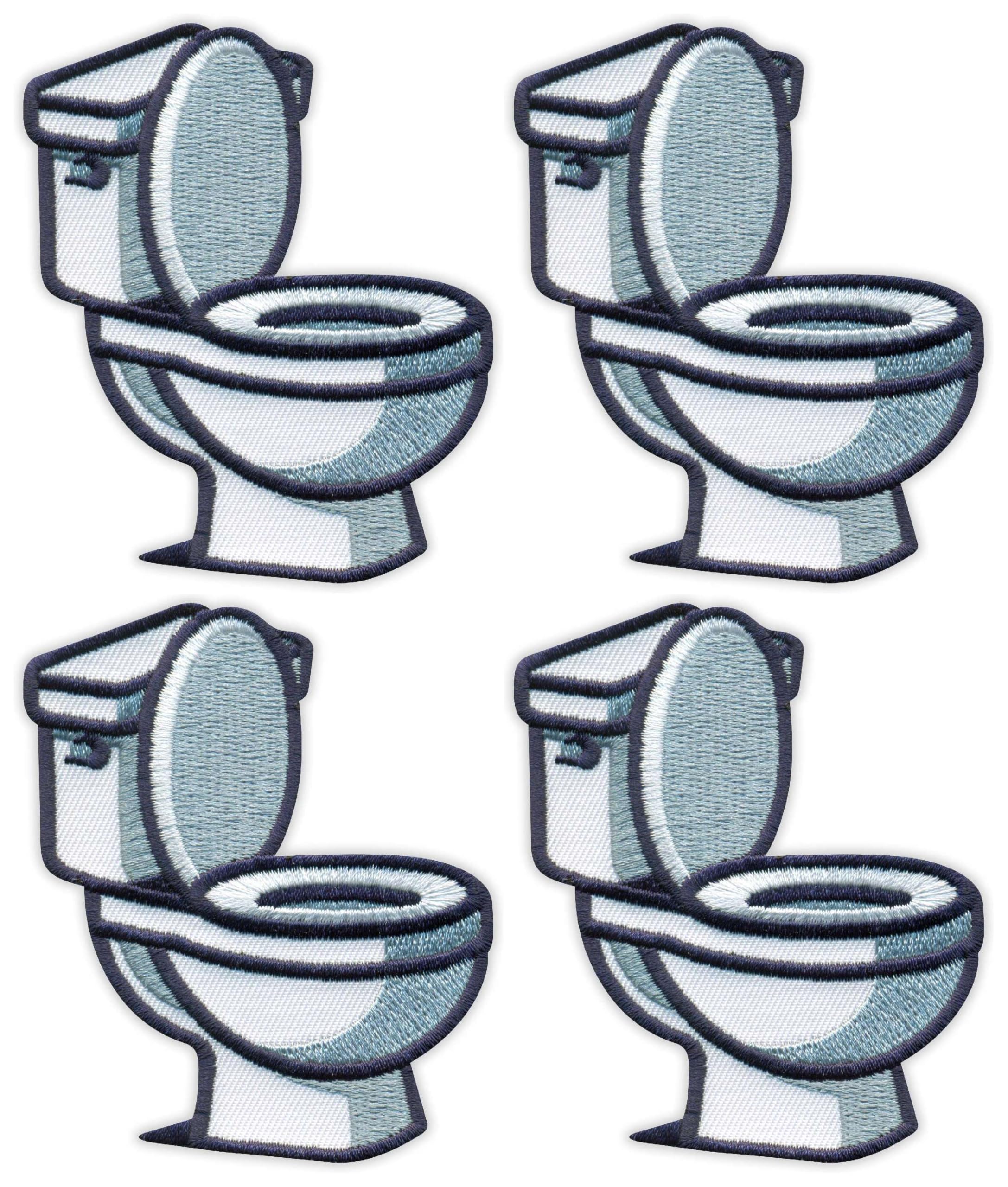 Set di quattro – WC – termoadesivo – termoadesivo – toppa ricamata/distintivo/emblema