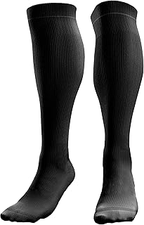 Compression Socks (20-30 mmHg / Class 2) Anti DVT Air Flying Knee-High Flight Travel Stockings, Swollen Legs, Varicose Veins, Running, Shin Splints Calf Pressure Support, Pregnancy, Sports