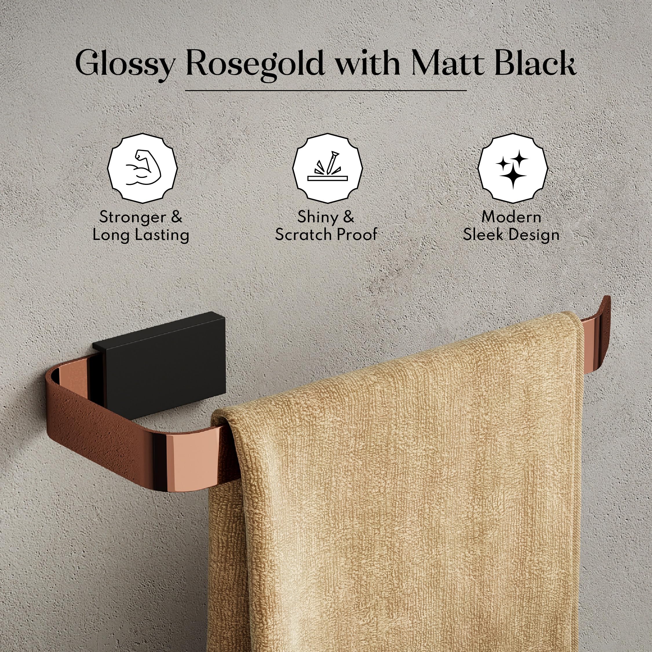 USF Stainless Steel Towel Ring - Black Rose Gold -4