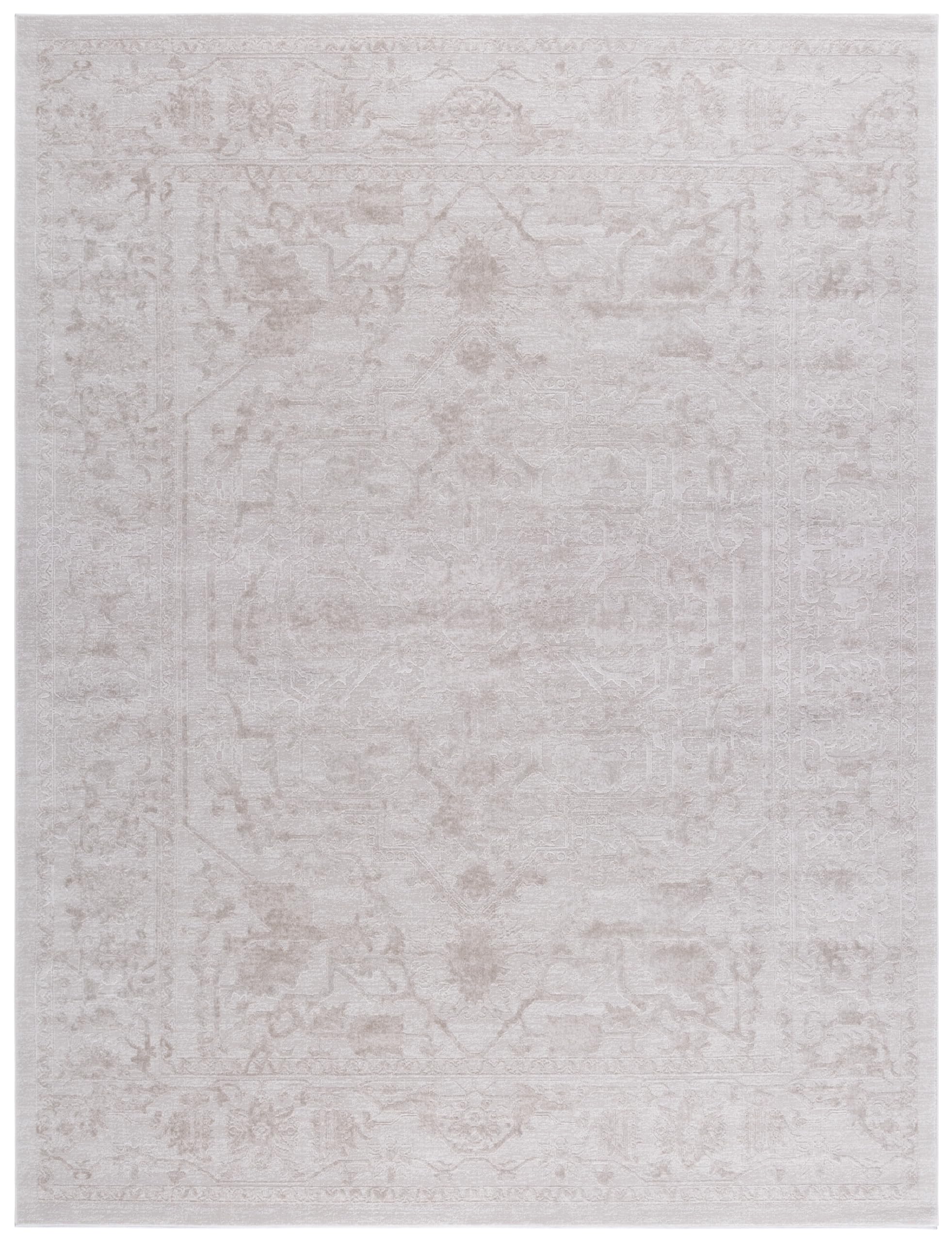 SAFAVIEH Zeitgenössische Teppich für Wohnzimmer, Esszimmer, Schlafzimmer - Reflection Collection, Kurzer Flor, Creme und Elfenbein, 240 x 360 cm
