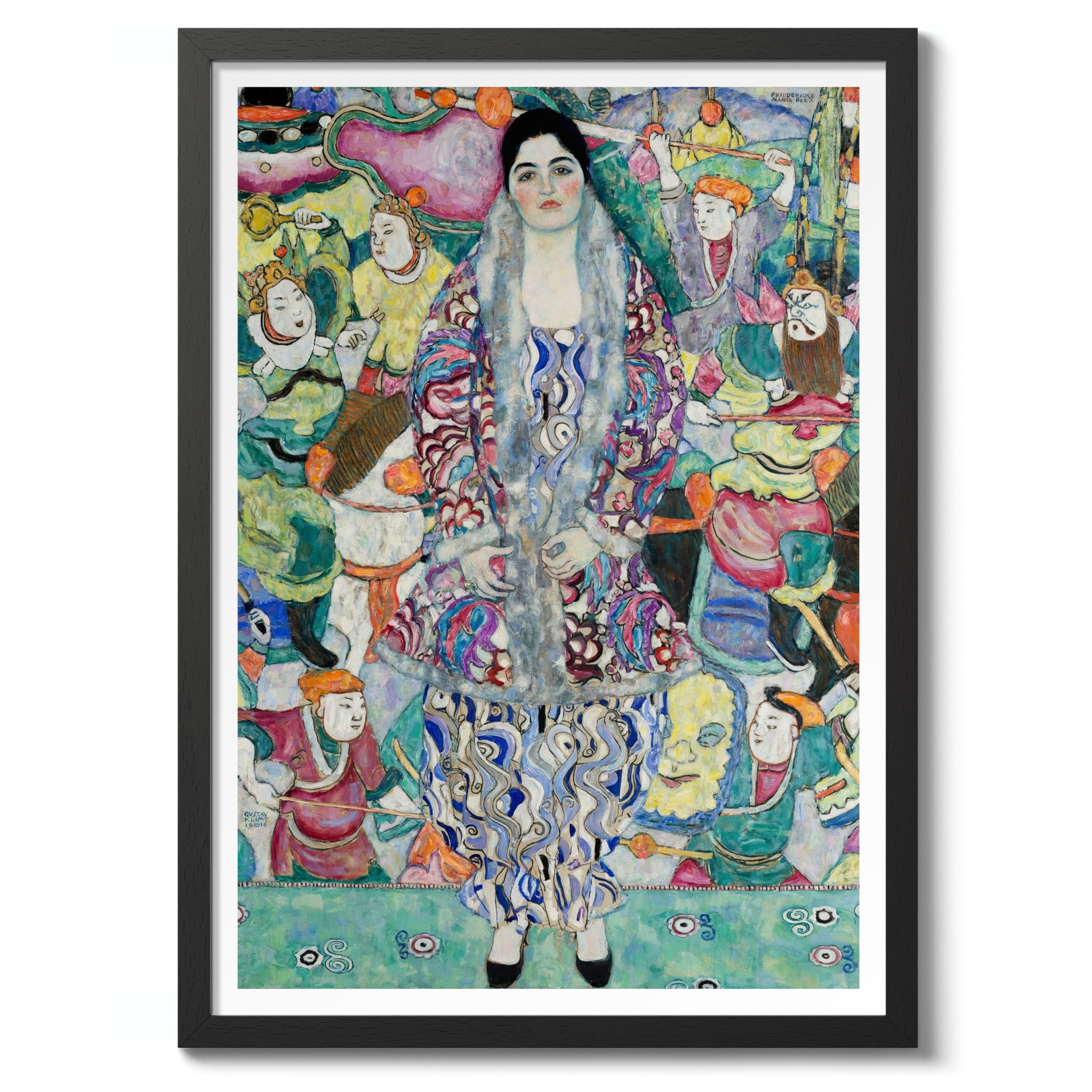 Friederike Maria Beer Gustav Klimt Poster, Classic Famous Oil Painting Print, Modern Art Nouveau Wall Art Home Decor, Archival Matte, A4 (Black Frame) - 29.7x21cm — image 1