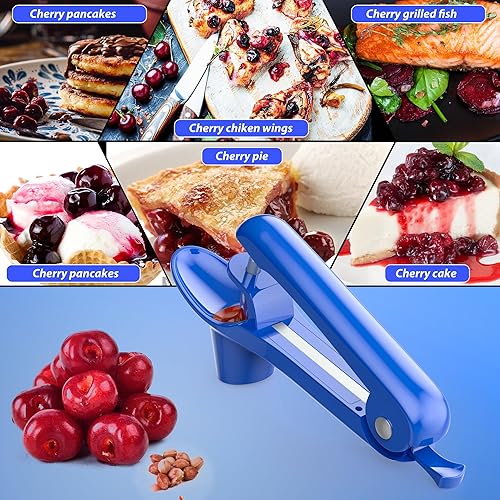 Miniatura 2 de Cherry Pitter - Ordekcity Herramienta de acero inoxidable para remover el carozo de las cerezas con diseño de empuje manual, ahorra tiempo y espacio