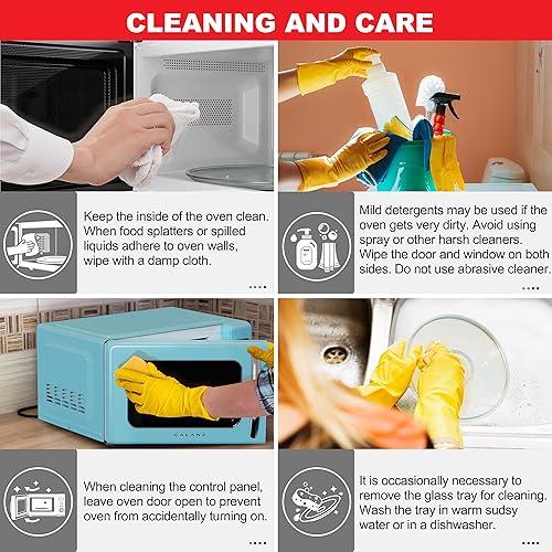 Miniatura 8 de Galanz - Horno microondas retro GLCMKZ09BER09, funciones de cocción y recalentamiento automáticos, descongelación e inicio rápido, fácil limpieza,