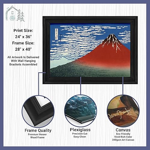 Miniatura 2 de Katsushika Hokusai - Lienzo enmarcado para decoración de pared, lienzo de reproducción de pintura fina  Impresión de galería en marco de madera