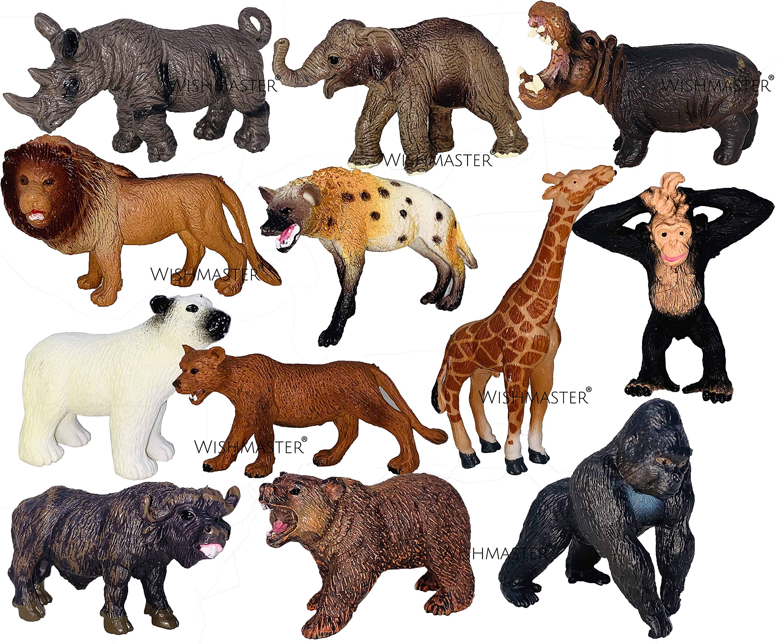 Buy Wishmaster Small Size Safari Animals Figures Toys, Realistic Wild