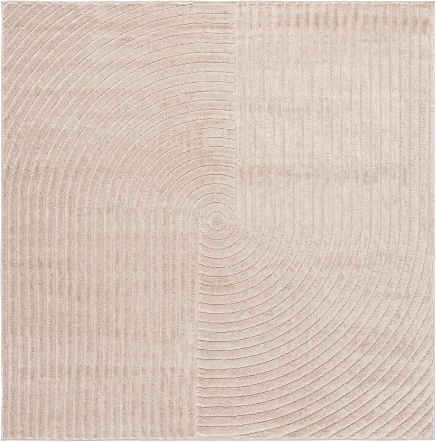 SAFAVIEH Selena Collection Area Rug - 7' Square, Beige, Non-Shedding & Easy Care, Ideal for High Traffic Areas in Living Room, Bedroom, Dining Room (SLE674B-7SQ)