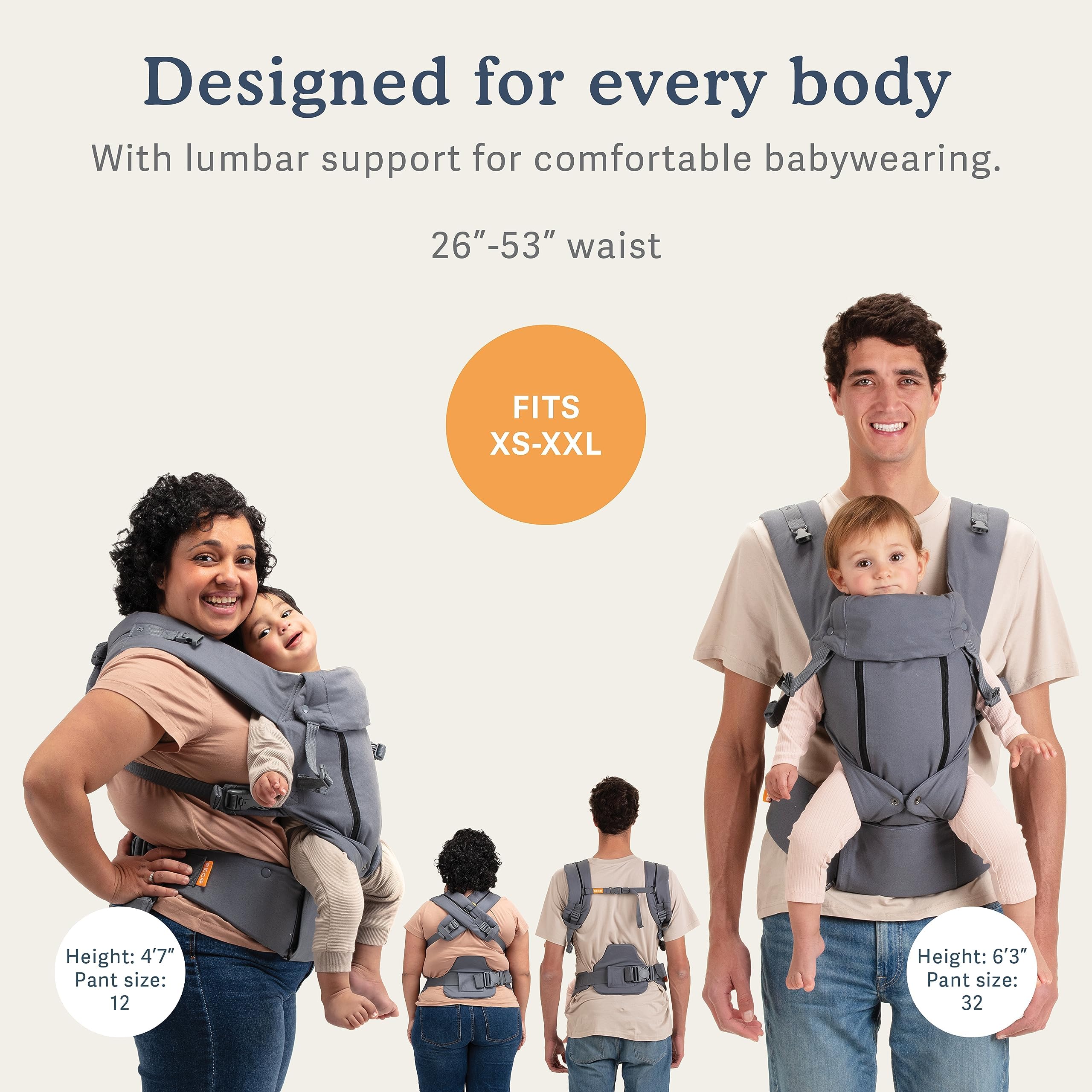 Beco 8 Babytrage Neugeborene ab Geburt bis Kleinkind - Cool Hybrid Baby Trage mit verstellbarem Sitz - Babytrage ab Geburt - Ergonomischer Baby Tragegurt & Baby Carrier - 3-20 kg (Dunkelgrau)