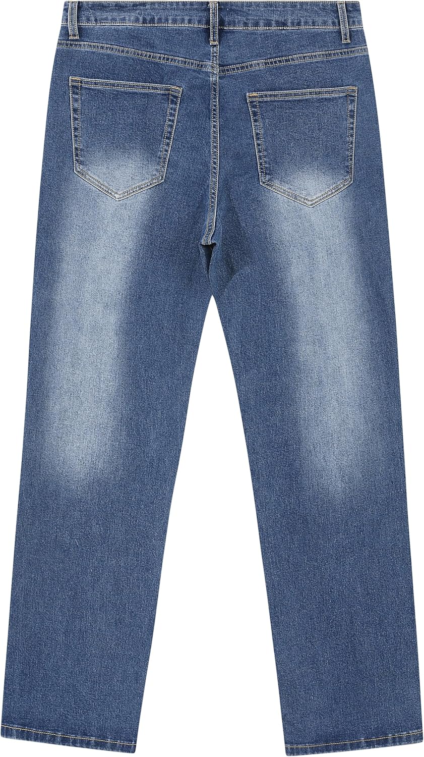 Men's Regular Fit Straight-Leg Jeans - High-Stretch Cotton Fashion Comfort Flex Waist Denim Pants - Image 6