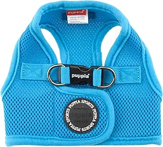 Puppia Hundegeschirr für kleine und mittelgroße Hunde - weiche Weste in vielen Farben - Auch als Welpengeschirr verwendbar -Antizuggeschirr für Hunde, Himmelblau, M product image