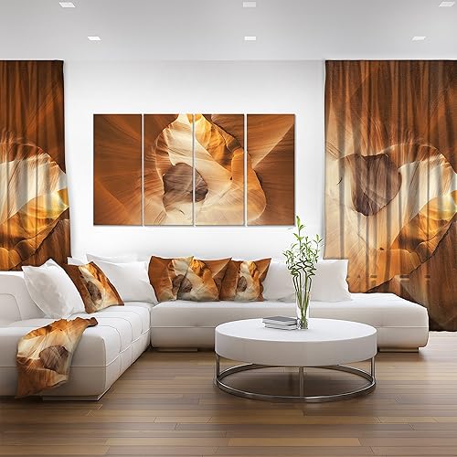 Miniatura 2 de Designart Inside Antelope Canyon, impresión artística de paisaje de Estados Unidos - 48 x 28 pulgadas, 4 piezas, 28 pulgadas de alto x 48 pulgadas