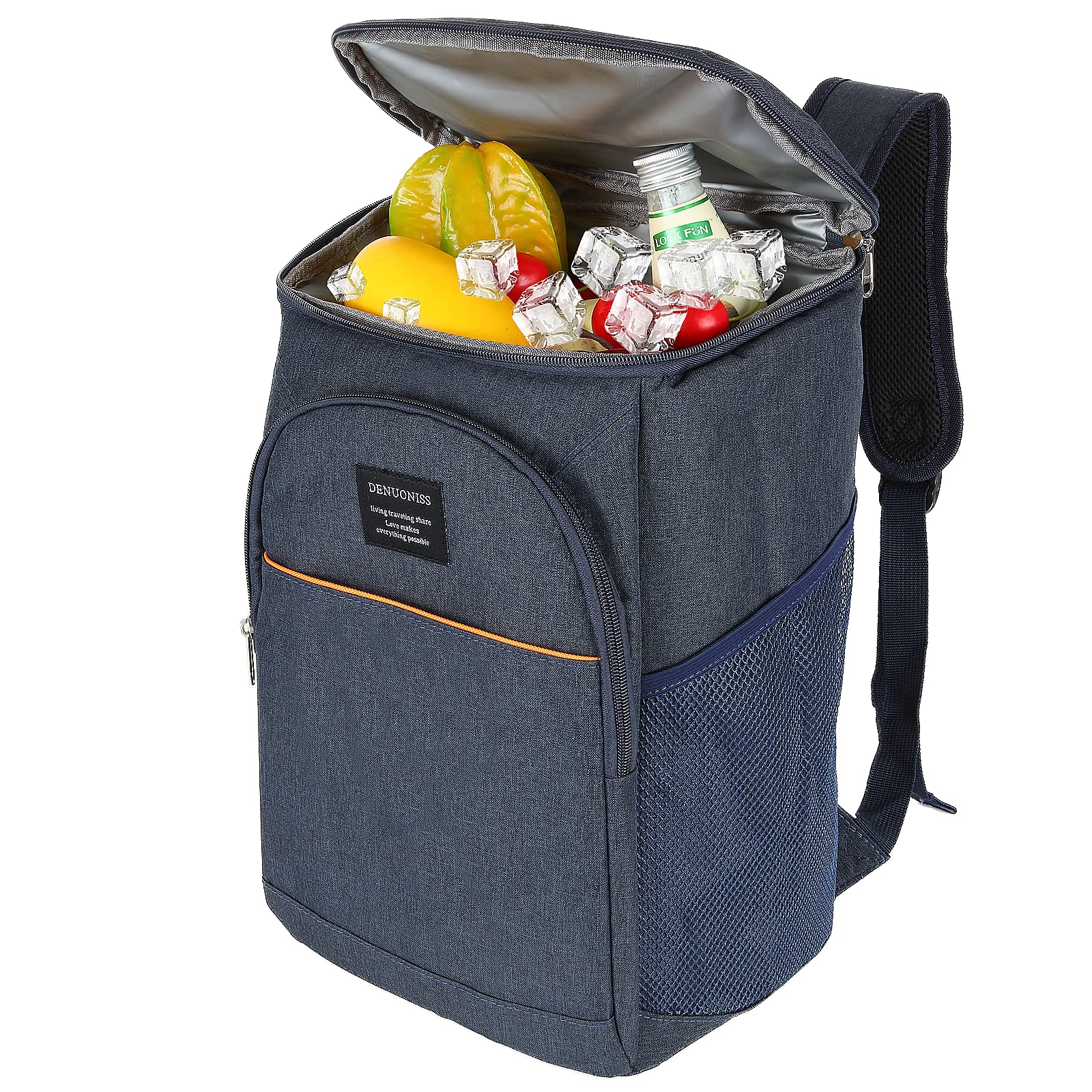 18L 24Cans Cool Bag Rucksack Backpack, Insulated Food Drink Cooler Bag Backpack Rucksack for Men Women, Large Cooler Rucksack for Picnic, Fishing, Camping, Family Outdoor, Travel, BBQ