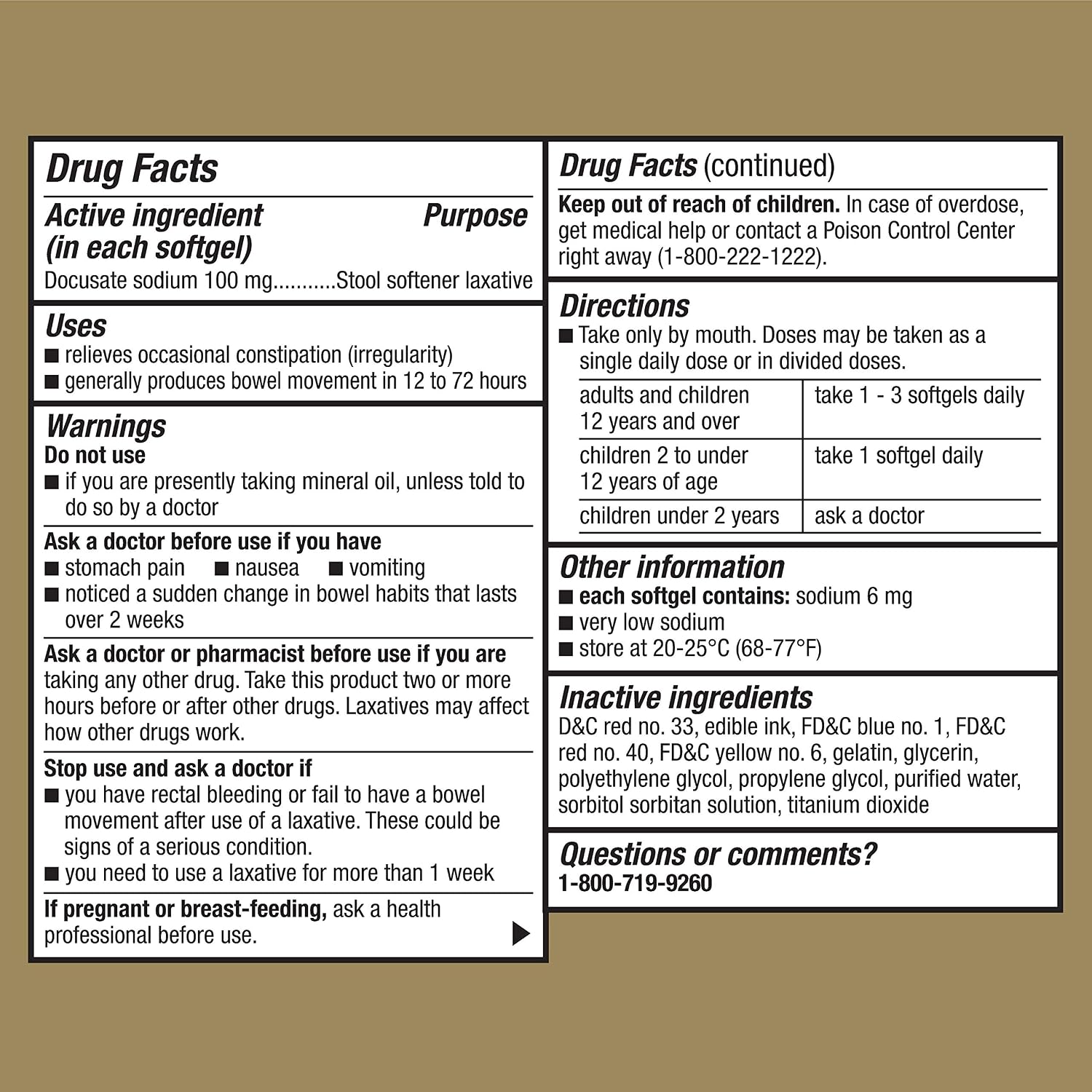 Good Sense Stool Softener Softgels for Constipation Relief, Docusate Sodium 100mg, 60 Count
