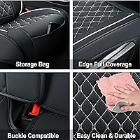 Vista 4 de Car Seat Covers Front Pair,Universal Fit for Most Cars,SUV,Sedans and Pick-up Trucks,Automotive Faux Leather Vehicle Cushion Covers(Front Blackwhite