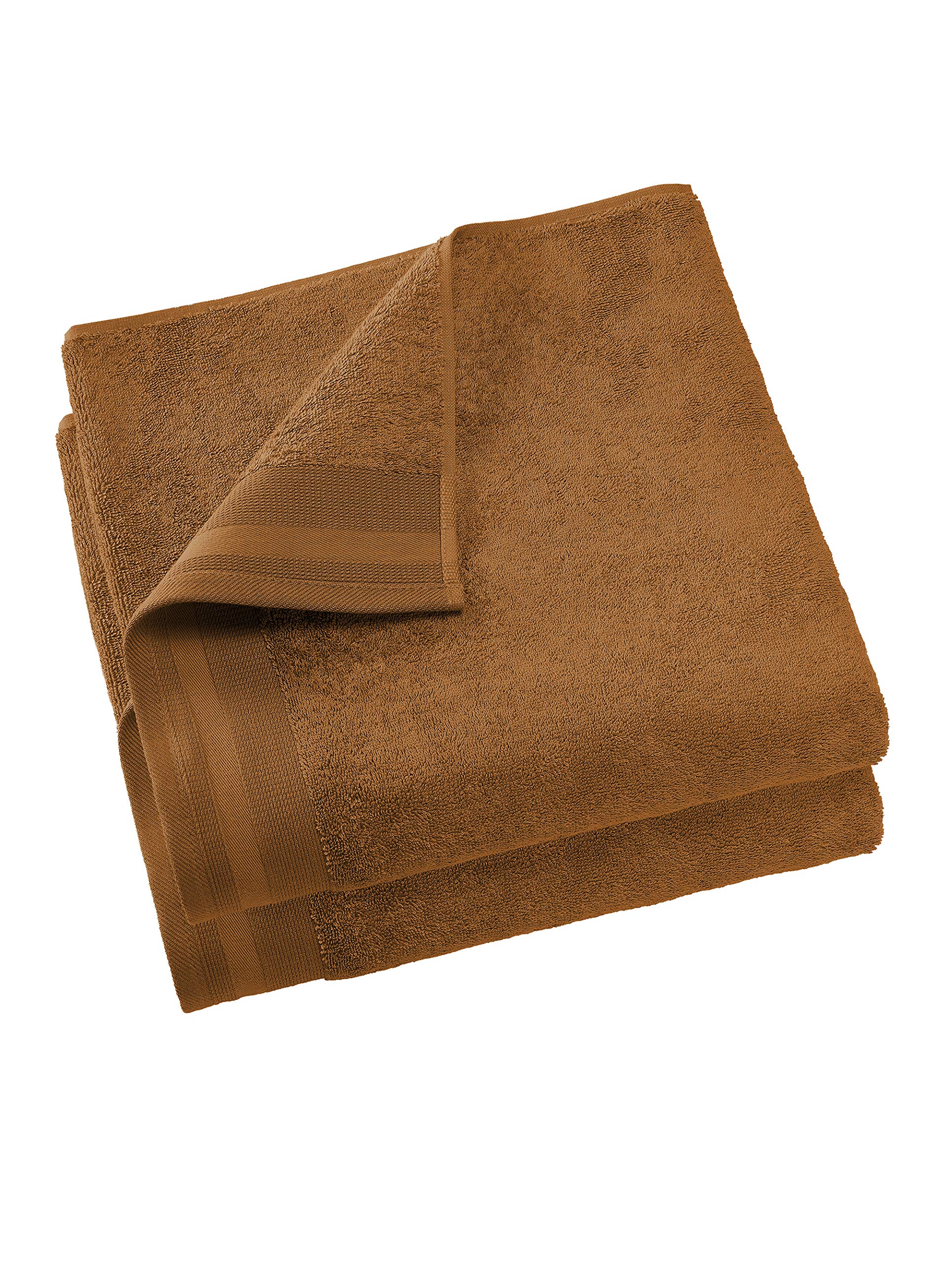 De Witte Lietaer Contessa Set of 2 Shower Towels, Cotton, Caramel, 70 x 140 cm