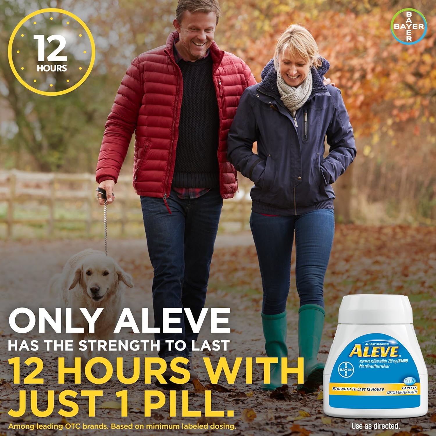 Aleve Caplets with Naproxen Sodium, 220mg (NSAID) Pain Reliever/Fever Reducer, 6 Count (Pack of 6) : Health & Household