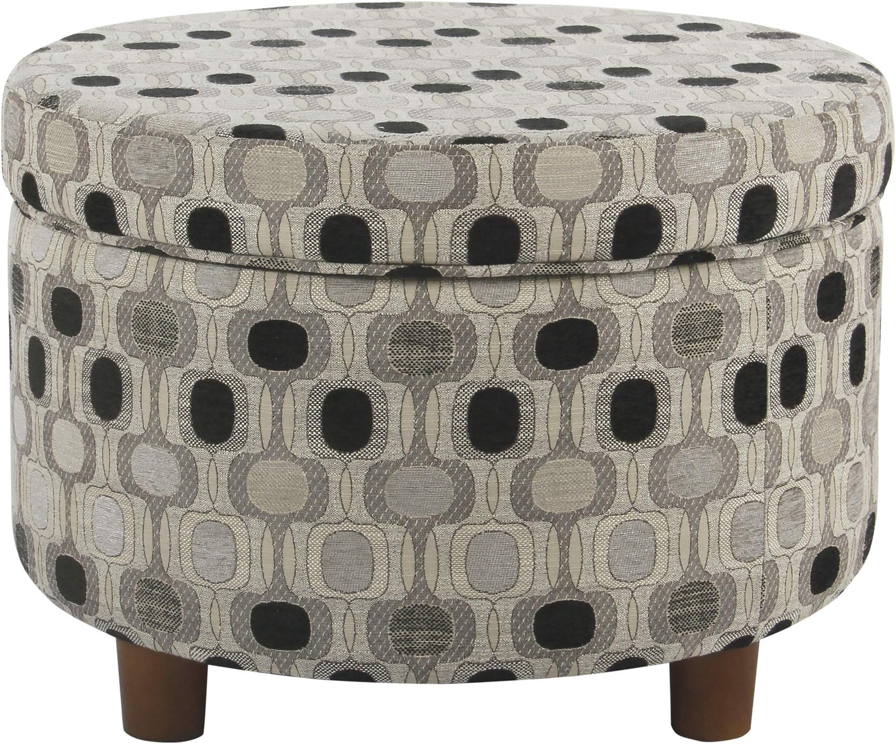 Amazon.com: Homepop Home Decor | Upholstered Round Storage Ottoman | Ottoman with Storage for ...