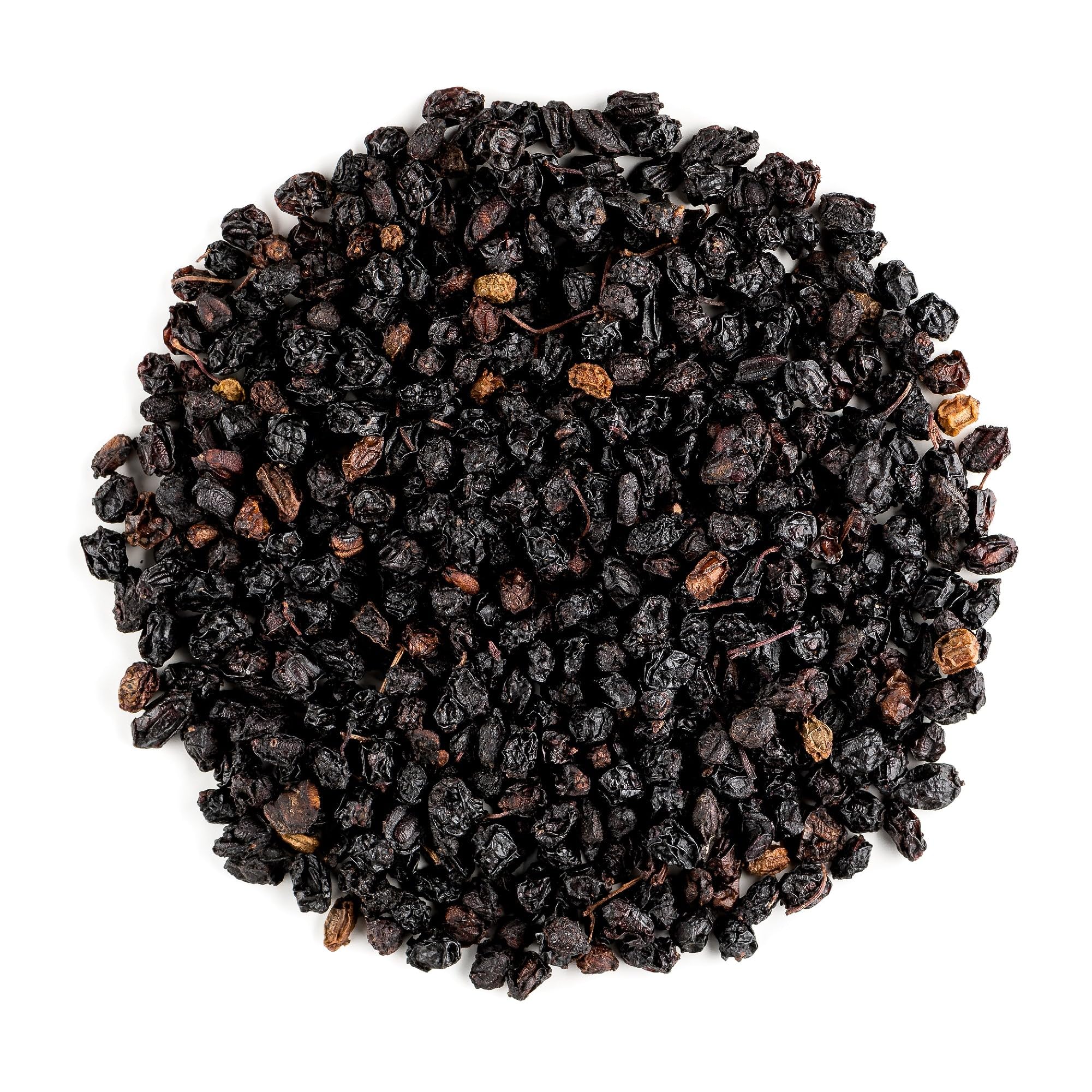 Bacche di Sambuco Nero Biologiche - Frutti Essiccati Interi Sfusi | gusto intenso e leggermente acidulo perfette in decotto lungo o per preparare sciroppi casalinghi