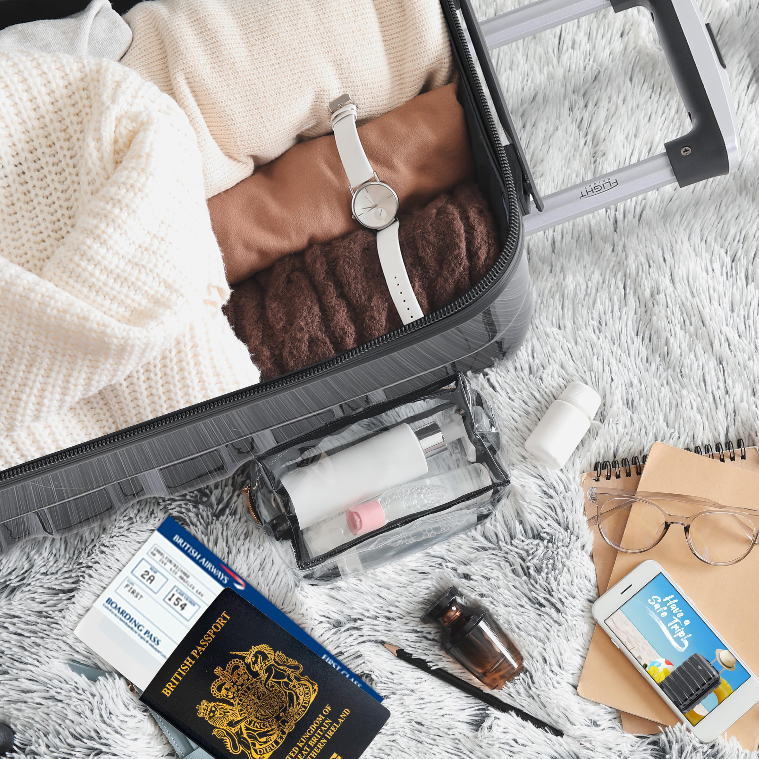 Flight Knight Cabin Suitcase 55x40x20 Ryanair Priority, EasyJet, Jet2 Lightweight Small Durable 4-Wheel Cabin Case, Carry-On for Over 60 Airlines, Hard Shell, 10kg Hand Luggage Bag (55 x 40 x 20 cm)