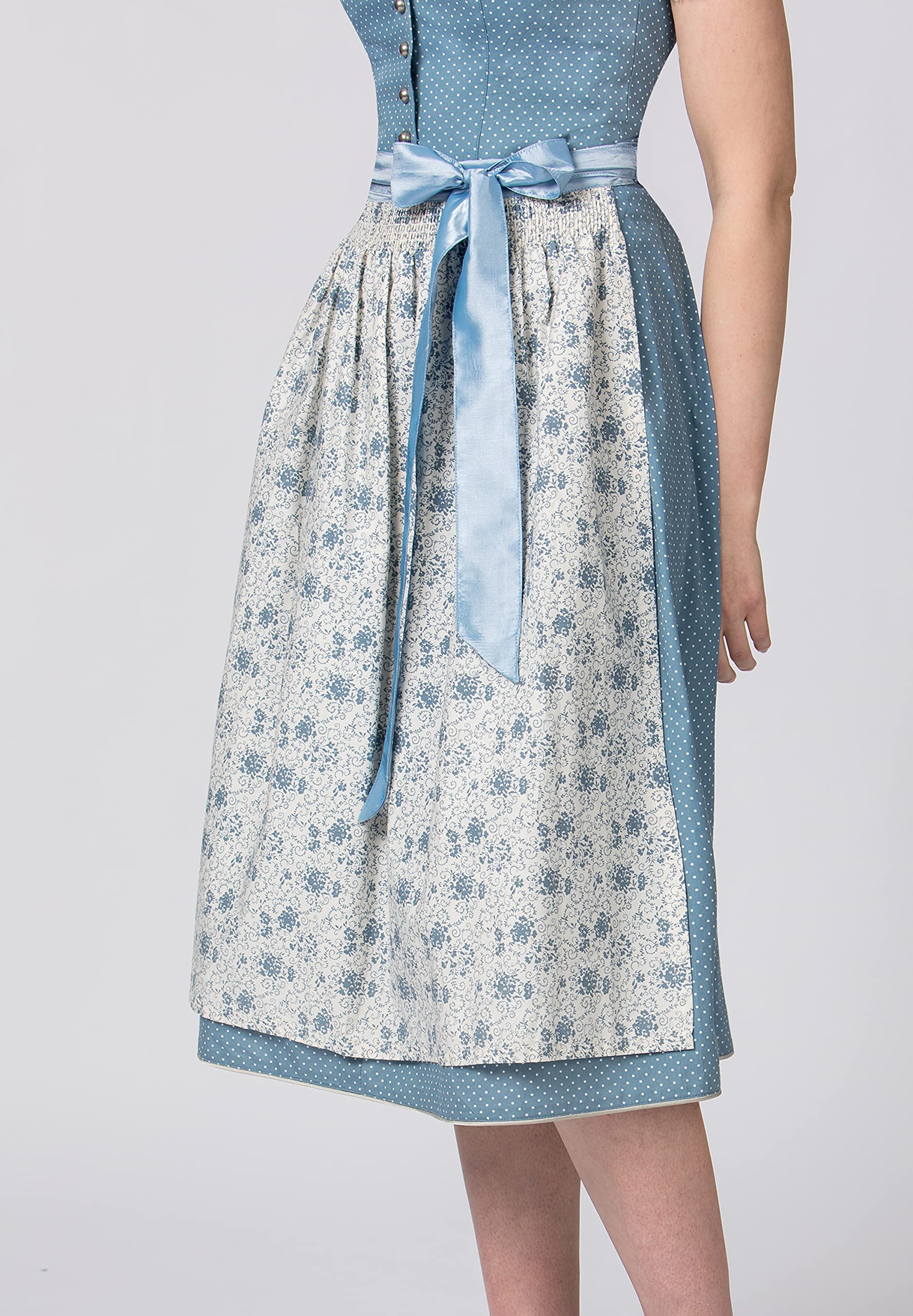 Stockerpoint Damen Dirndl Edonita I Größe 32-48 I Trachtenkleid mit liebevollen Details & Dirndlschürze I 100% Baumwolle I Bequem & pflegeleicht I Perfekt für Trachten & Festlichkeiten