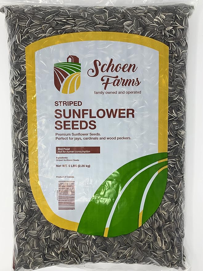 Schoen Farms Striped Sunflower Seeds for Birds, (5 Pound) Amazon.ca