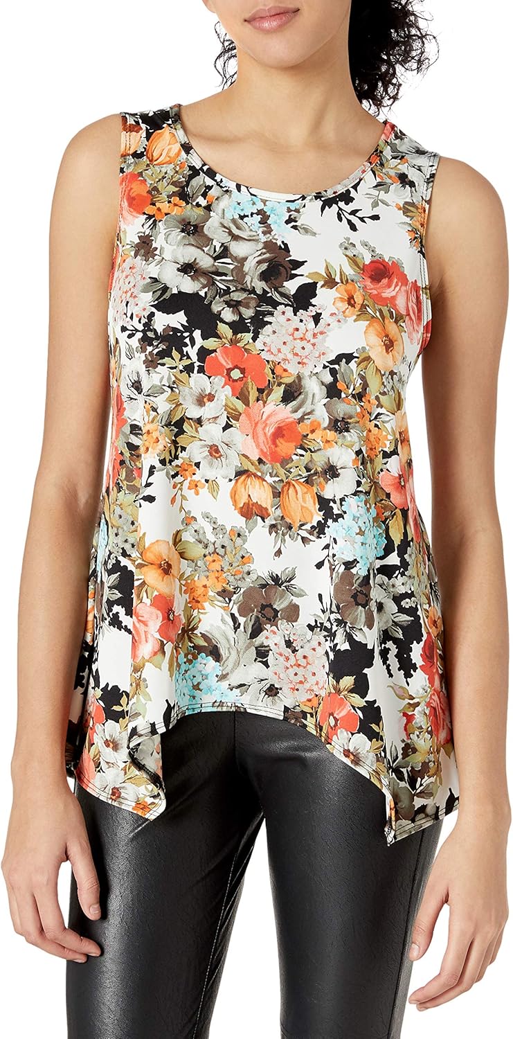 Star Vixen レディース ノースリーブ ヒップフラッタリング シャークバイトヘム スムースニットトップ US サイズ: Sm