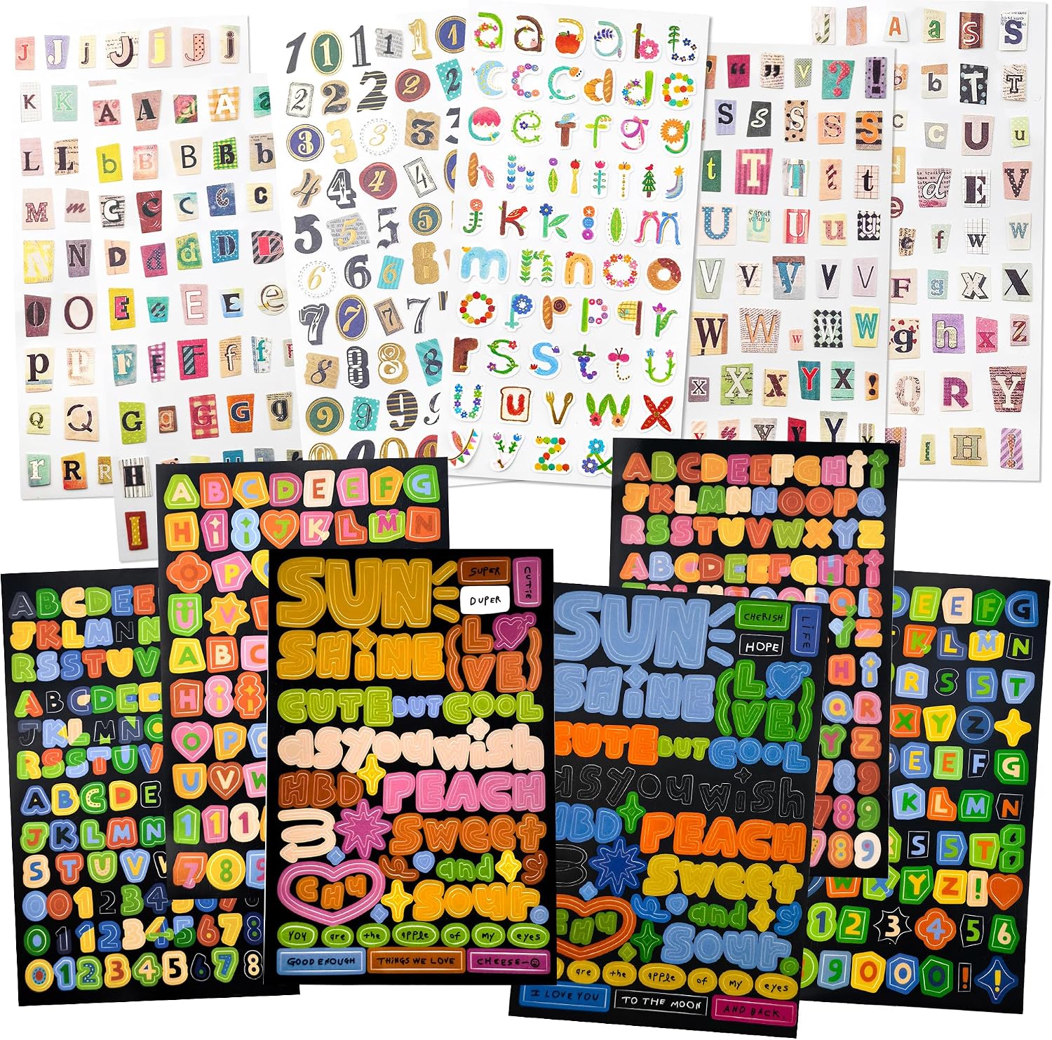 Magazine Letter Stickers Alphabet Sticker for Scrapbooking Self Adhesive Decals Supplies for Scrapbooks, Notebook, Classroom Decor, Door, Mailbox, Water Bottle