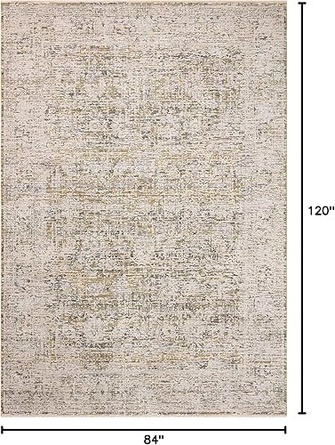 Miniatura 2 de Loloi Colección Alie de Amber Lewis ALE-05 Tapete de pelo alto de 864 de pulgada, dimensiones de 7 pies y 10 pulgadas x 10 pies, color doradobeige