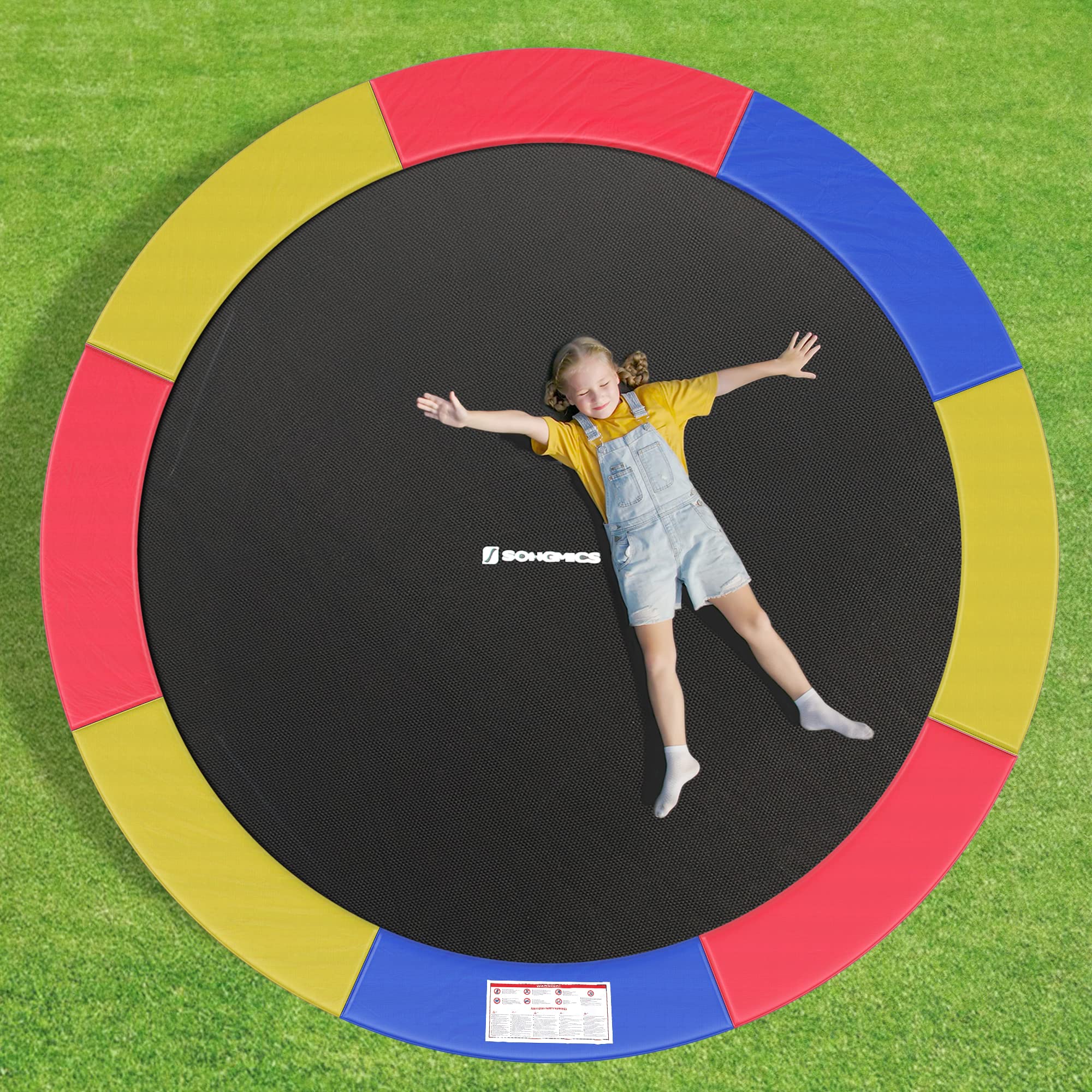 SONGMICS Coussin de Protection de Trampoline, Ø 183 244 305 366 427 cm, Coussin de SÉcuritÉ de Remplacement, RÉsistant aux Rayons UV, Anti-dÉchirure, Protection Bordure