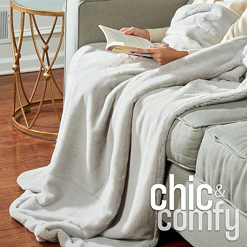 Miniatura 4 de Manta de piel sintética  Manta de felpa acogedora de doble cara para sofá, cama, silla, funcional y elegante para todas las estaciones, suave y