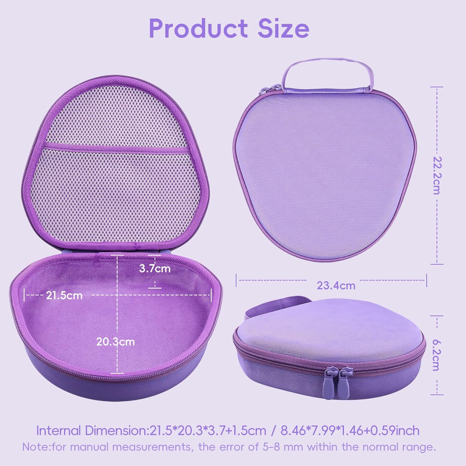 khanka Hard Carrying Case for Apple AirPods Max Wireless Over-Ear Headphones,Purple Case - Image 5