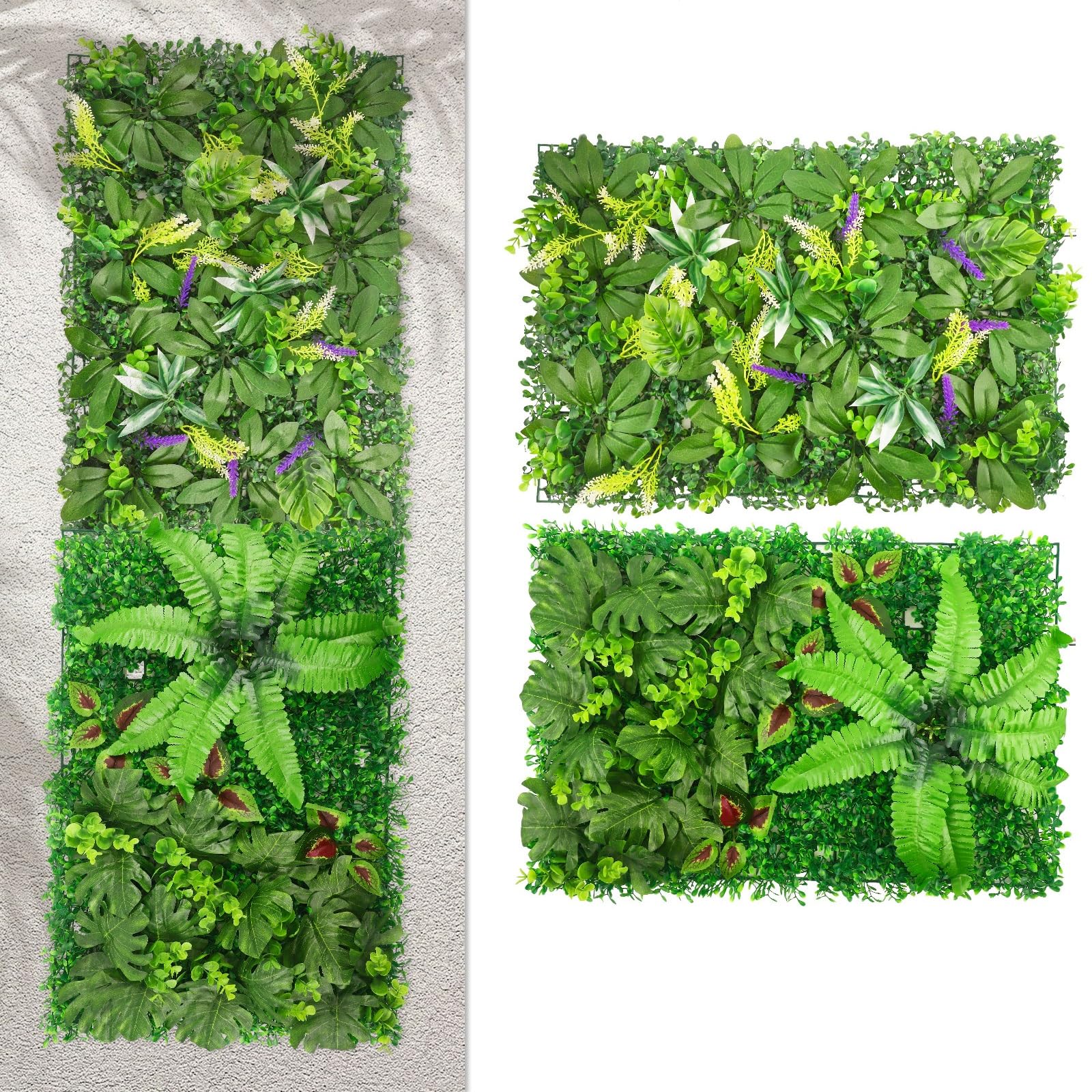 Lot de 2 Panneaux Muraux pour Plantes Artificielles