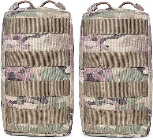 Tacticool Paquete de 2 bolsas Molle - Bolsa táctica compacta resistente al agua EDC