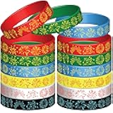 24PCS Rainbow Firework Rubber Bracelets Silicone Wristbands Party Favors-Firework Independence Party Supplies Decorations Prizes Birthday Gifts