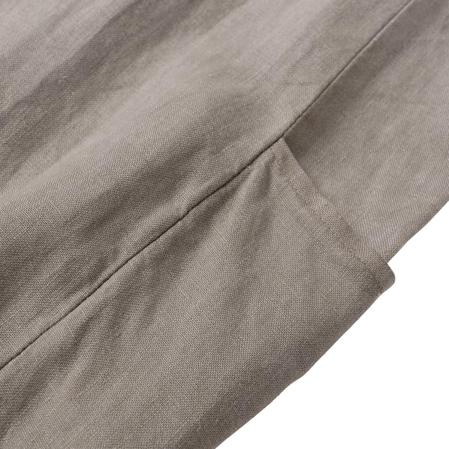 Amazhiyu Women's 100% Linen Plant-Dyed Sleeveless V-Neck Midi Dress with Slit - Image 4