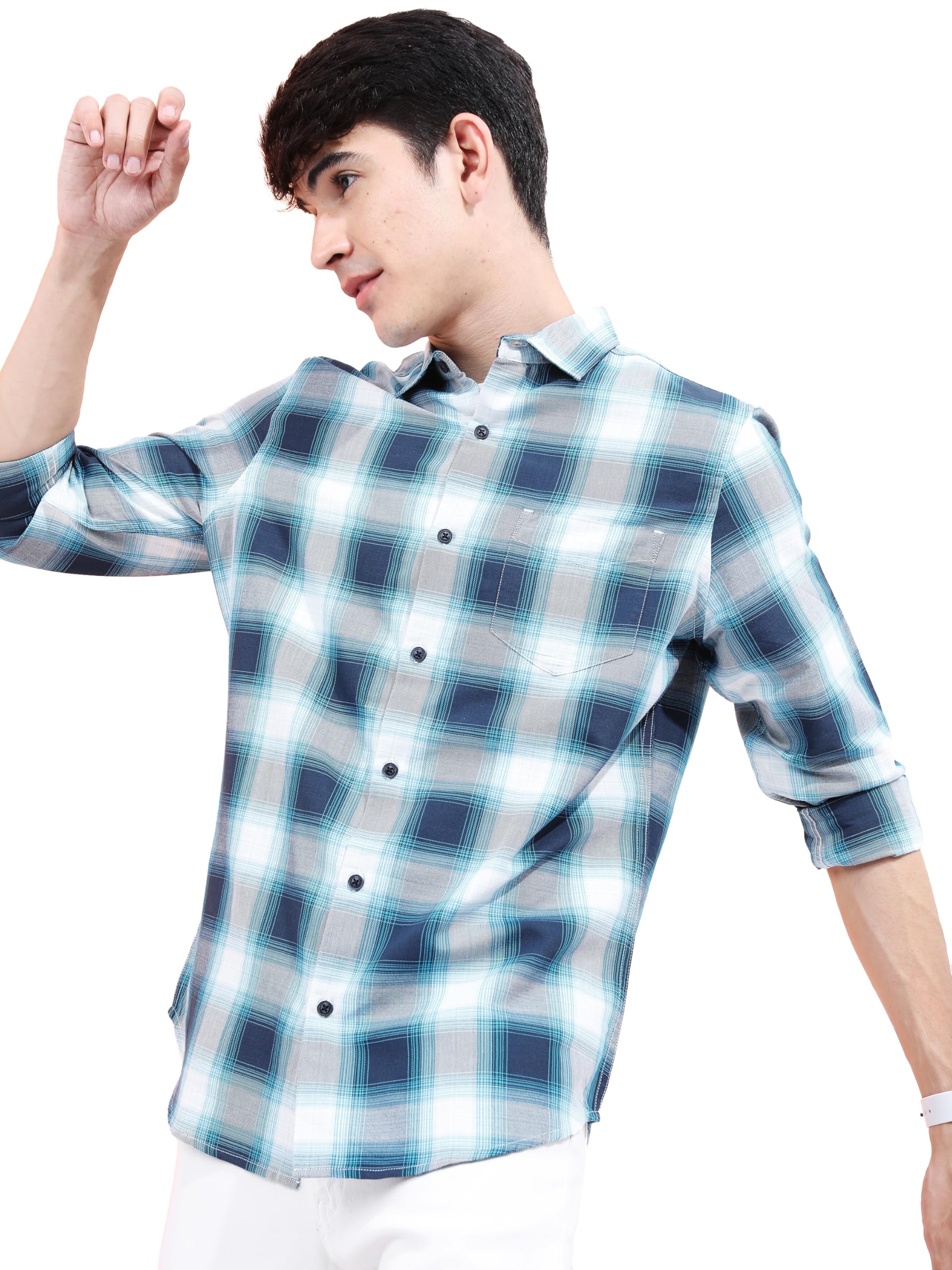 highlander Men's Checkered Slim Fit HLSH014053-picture-43
