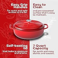 Vista 47 de Segretto Cookware Enameled Dutch Oven Pot with Lid Rosso (Gradient Red) 1.7 Quarts Cast Iron Dutch Oven with Handle 1.7 qt Enamel Small Cast Iron