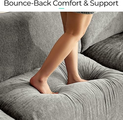 Miniatura 3 de LINSY HOME Sofá modular modular de gran tamaño, 128 pulgadas en forma de L, ultra suave, con asientos grandes y otomana extraíble, sofá modular