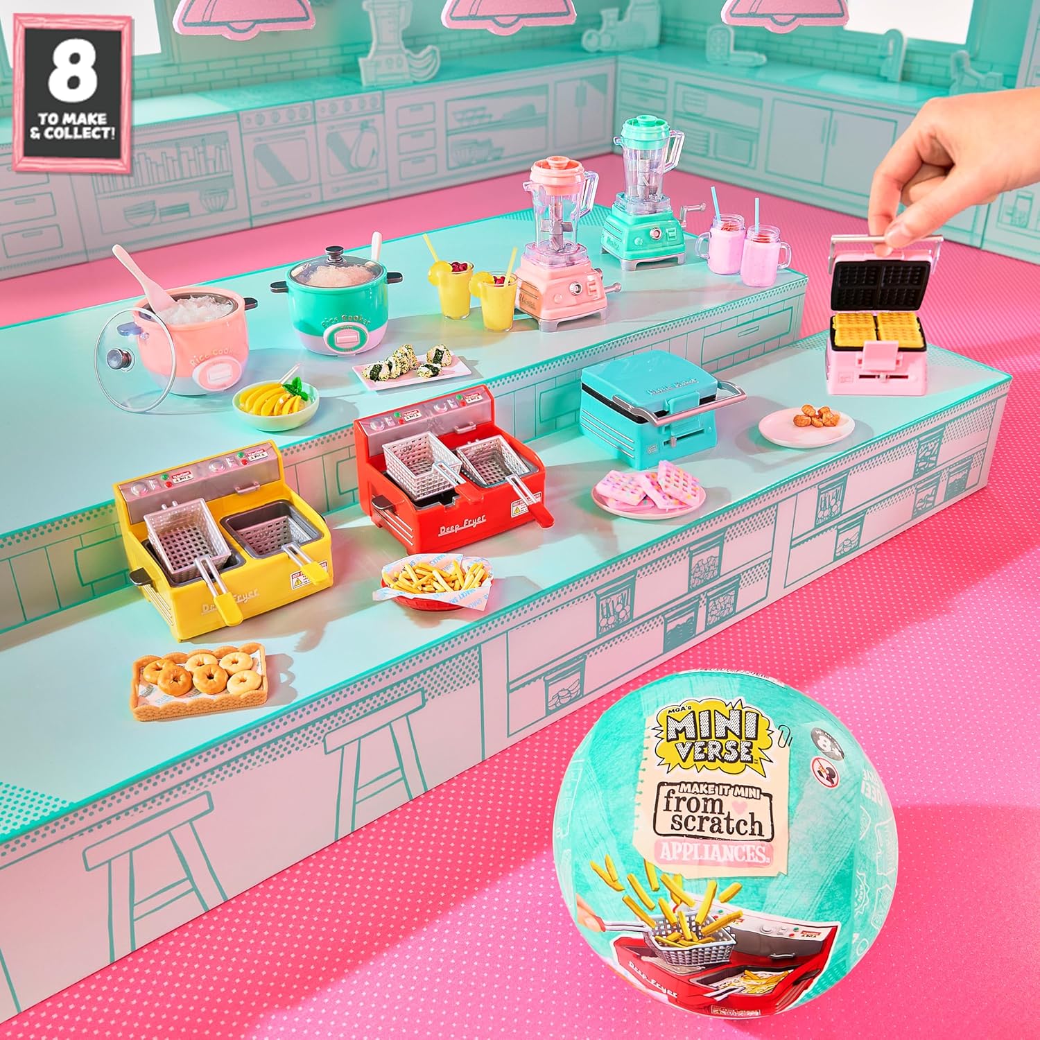 MGA's Miniverse Make It Mini from Scratch Appliances Series 3 Mini Collectibles, Mystery Blind Packaging, DIY, Crafts, Resin Play, Kitchen Replica Food, Novelty, Not Edible, Collectors, 8+