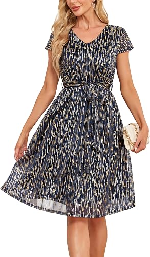 ruoxan Sparkly Glitter Wedding & Cocktail Guest Knee - Length Midi Dress - Women