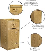 Vista 3 de Bandeja de madera parte superior recipiente en acabado de roble mt-m8520-tra-oak-gg