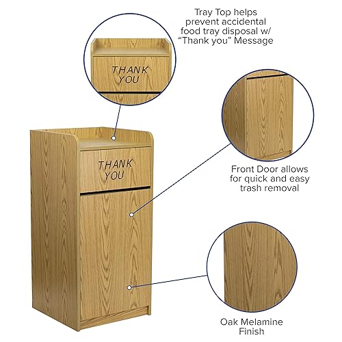 Vista 21 de EMMA + OLIVER Sean - Recipiente de basura de madera laminada en color gris