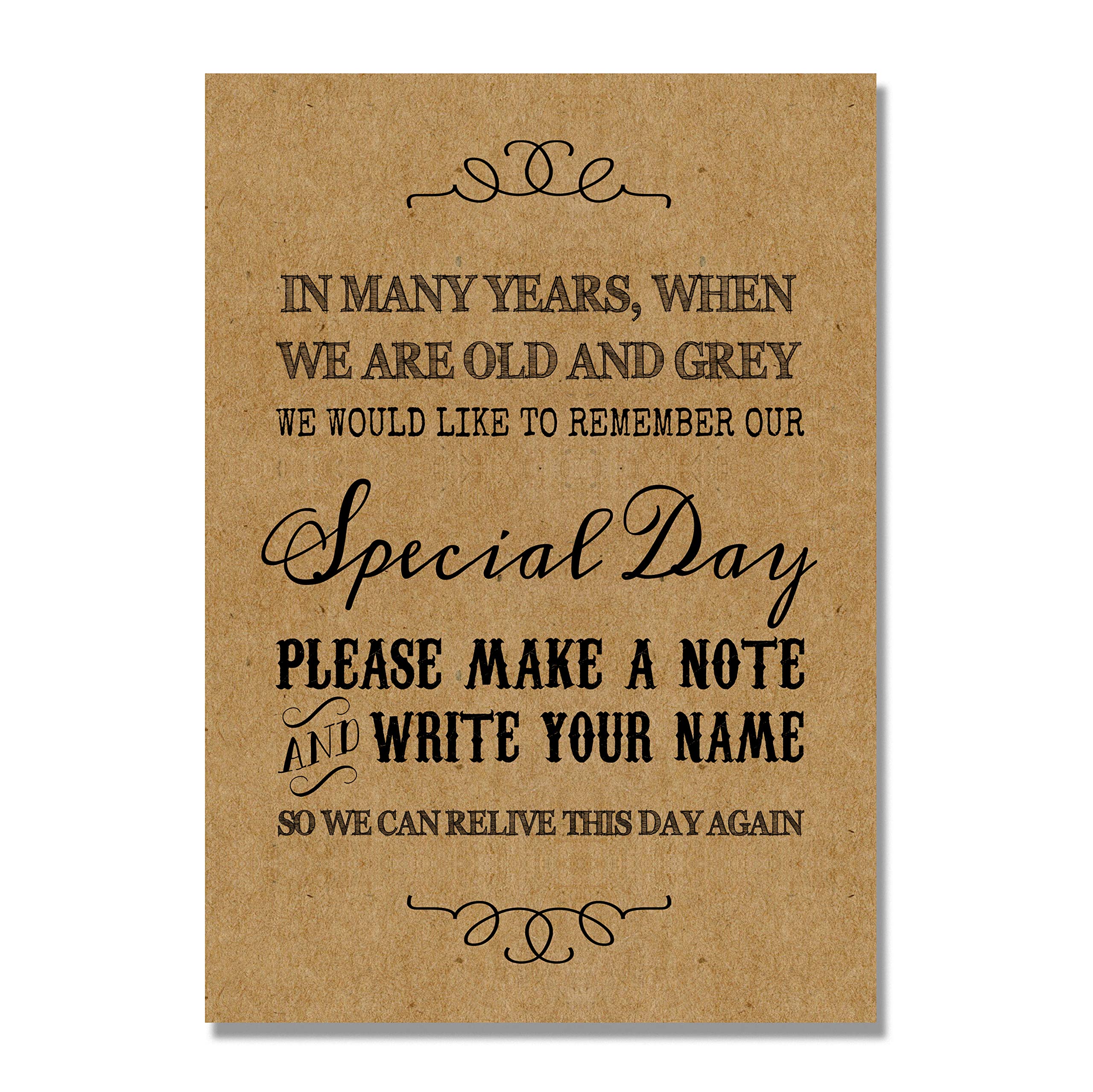 Purple Scrunch Brown Wedding Guest Book Or Wishing Tree Table Sign (Ff) (Brown)