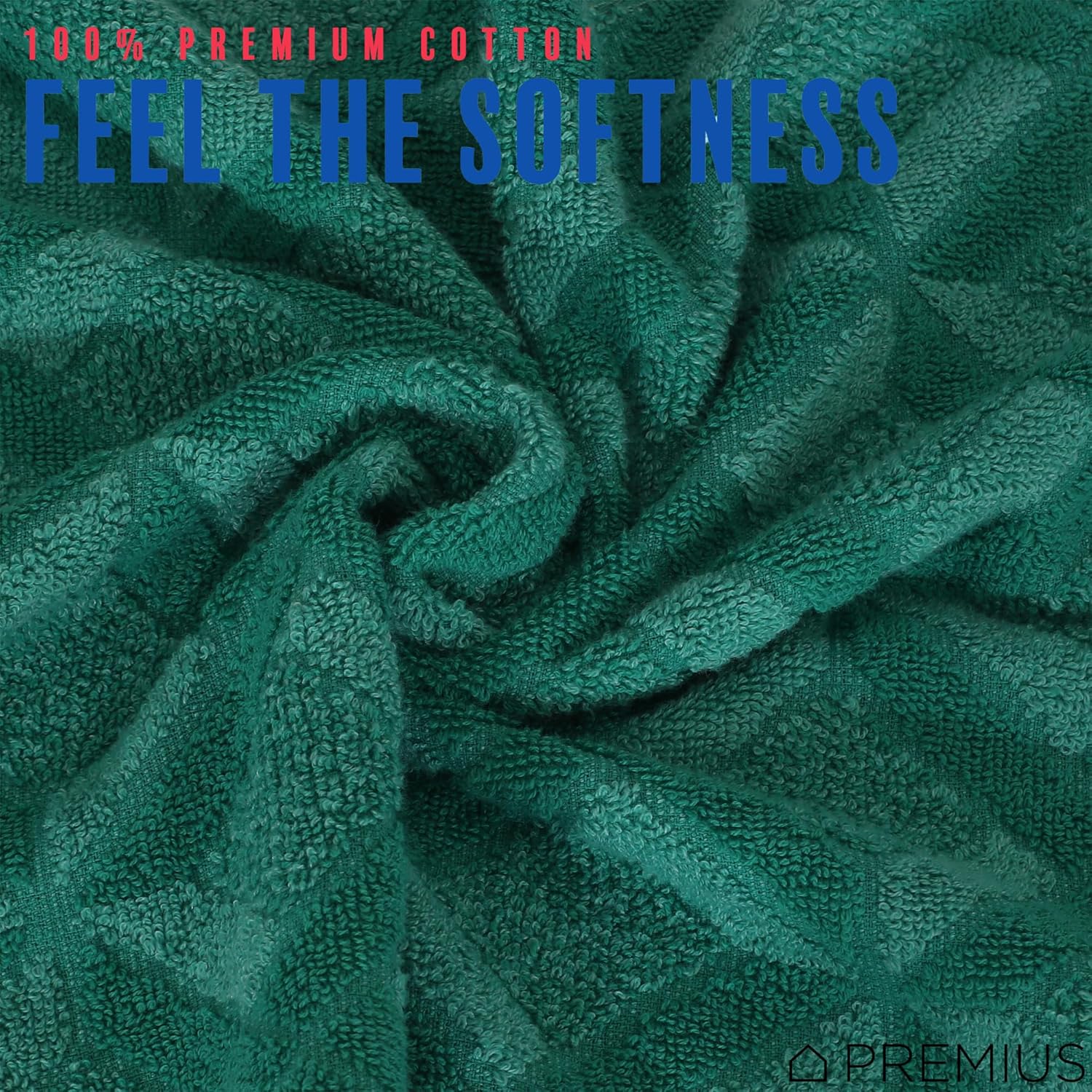 2 Pack Geo Hand Towel, Bath Towel, and Bath Sheet, 100% Cotton Yarn Dyed, Lux Drying Experience, Great for Hands and Body, Perfect for Spa & Home Use (Green, Bath Sheet)