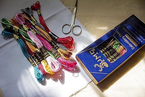 Miniatura 122 de Paquete de 12 hilos de bordado de alta calidad, madejas de 100% algodón egipcio de alta calidad, hilo de bordado de punto de cruz, algodón trenzado