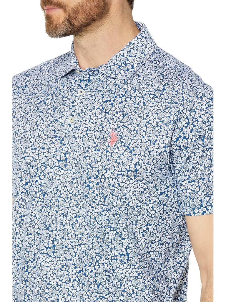 U.S. POLO ASSN. Short Sleeve Floral All Over Print Knit Shirt
